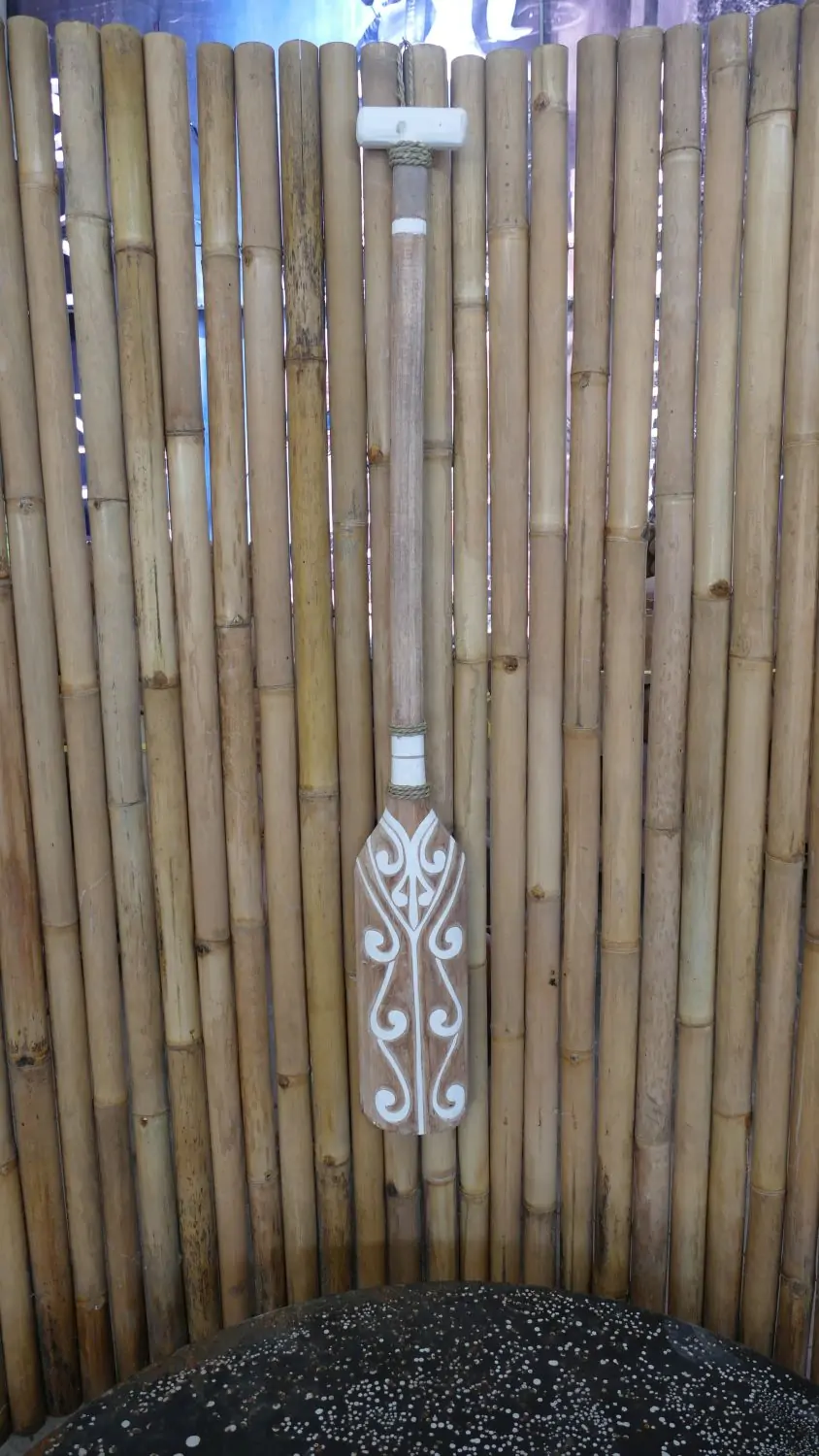  Product image 1 of the product “Decorative wooden Paddle with carving, 124cm Length. ”